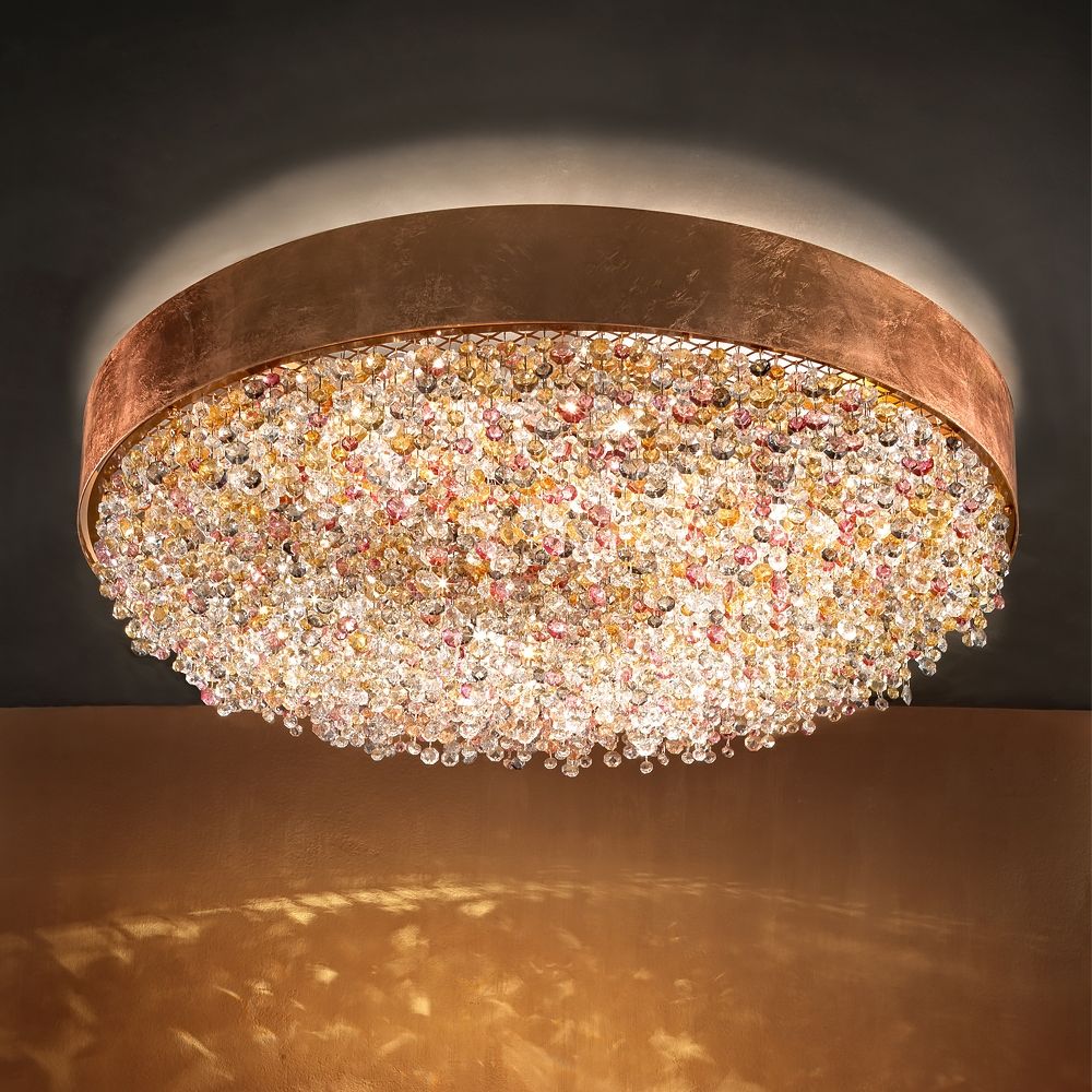 Round Copper Leaf Chandelier Ceiling Light Juliettes Interiors Pertaining To Copper Chandelier (View 15 of 15)