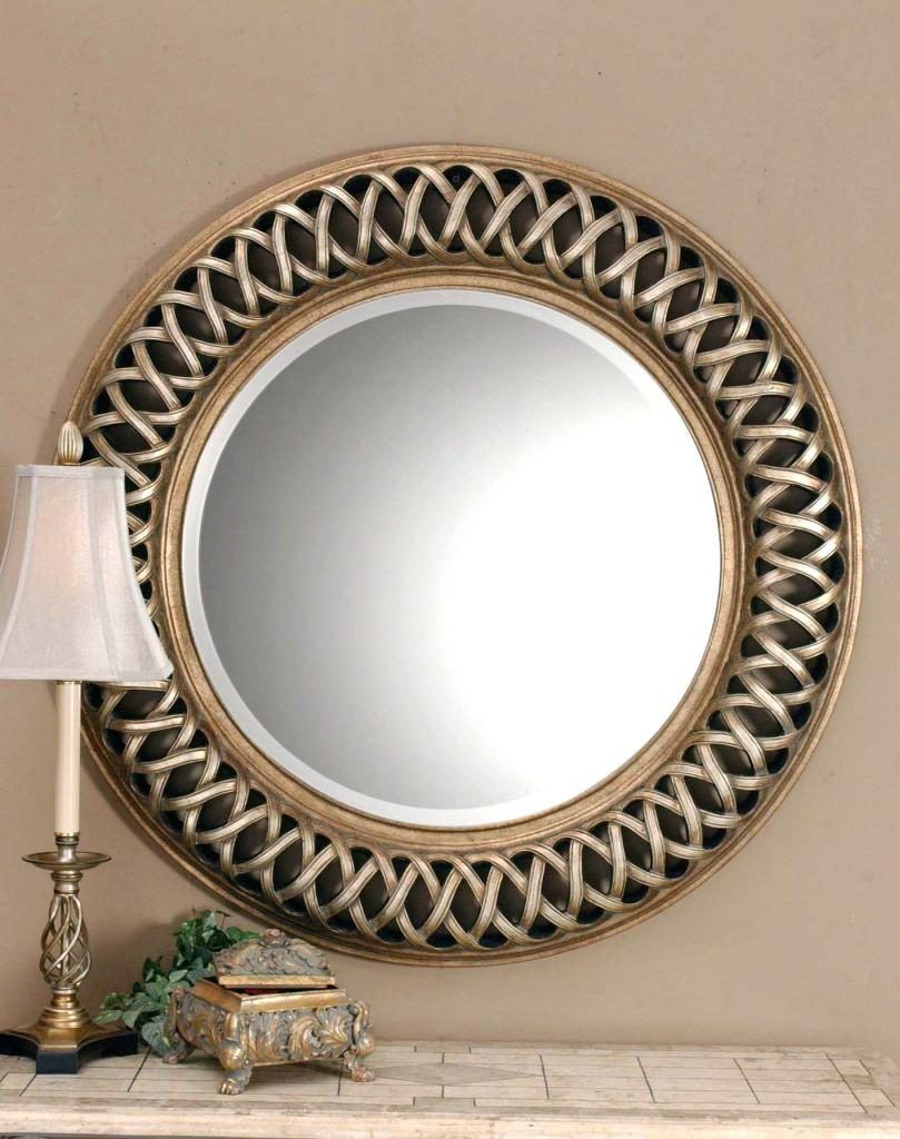 Round Gold Mirror Shopwiz Regarding Round Mirror Large (View 10 of 15)