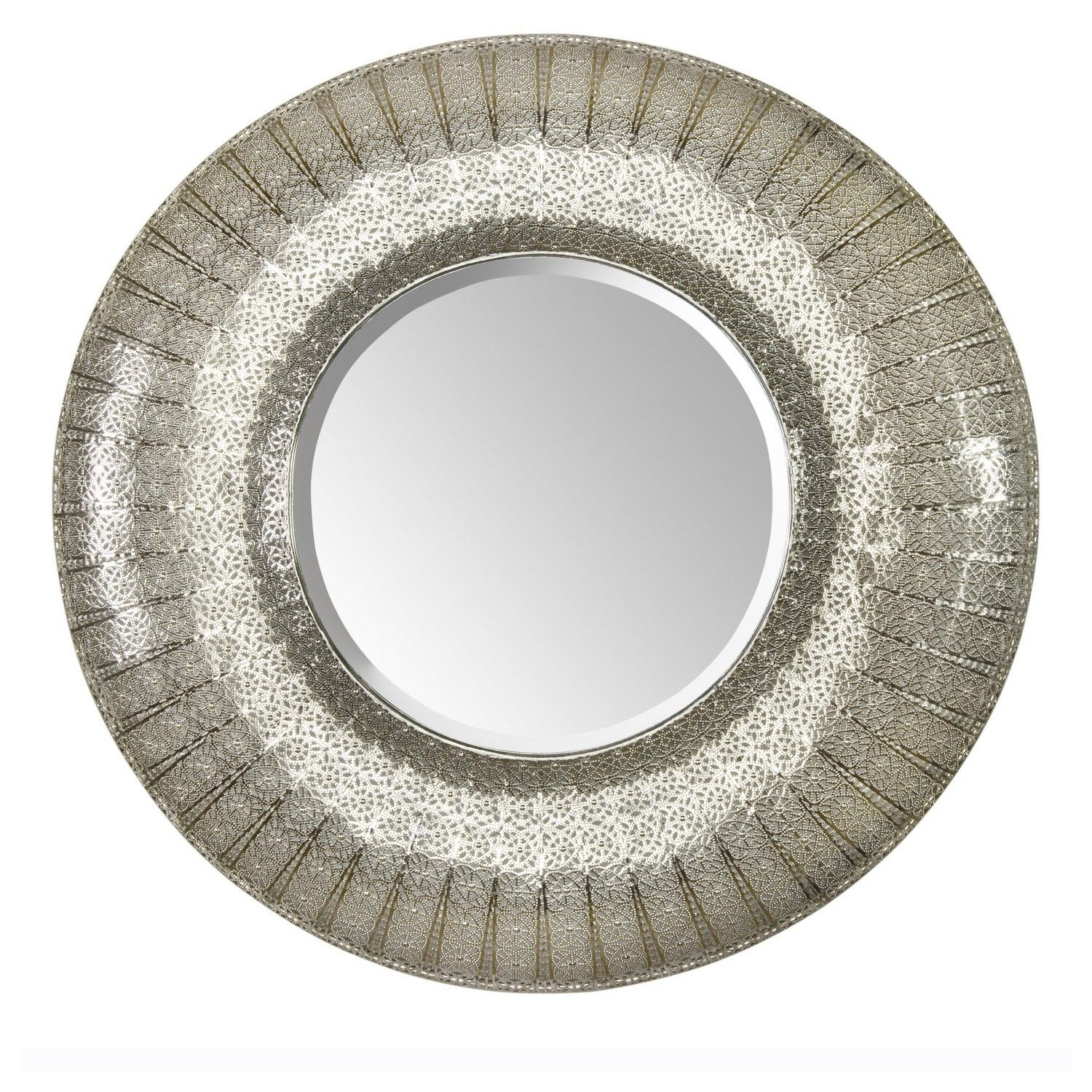 Round Moroccan Mirror The Round One In Silver 5499 Actual Regarding Contemporary Round Mirrors (View 11 of 15)