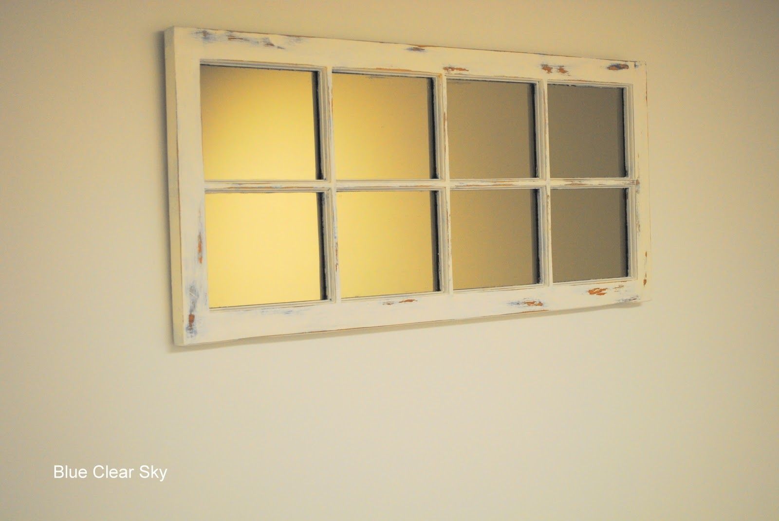 Rustic Maple Pine Window Frame Mirror Makeover Within Window Mirrors For Sale (View 4 of 15)