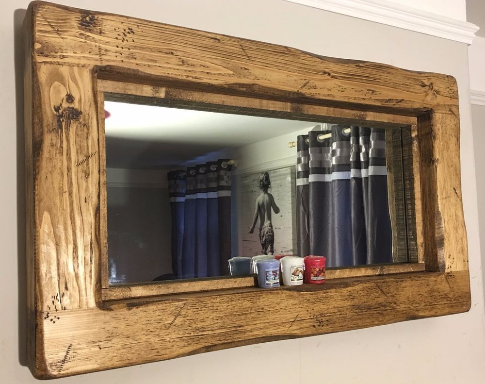 Rustic Oak Mirror Ebay For Rustic Oak Framed Mirrors (View 1 of 15)