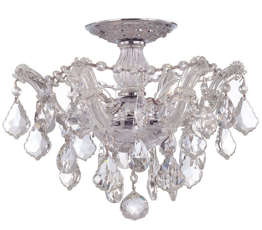Semi Flush Mount Crystal Chandelier Lightupmyparty Intended For Flush Chandelier (View 9 of 15)