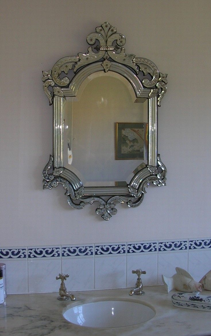 Silver Bathroom Mirror Rectangular Creative Bathroom Decoration With Regard To Venetian Bathroom Mirrors (Photo 7 of 15)