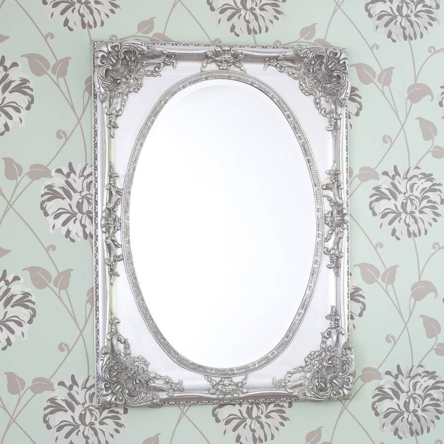 Silver Ornate Oval Shaped Mirror Decorative Mirrors Online Throughout Ornate Silver Mirror (Photo 14 of 15)
