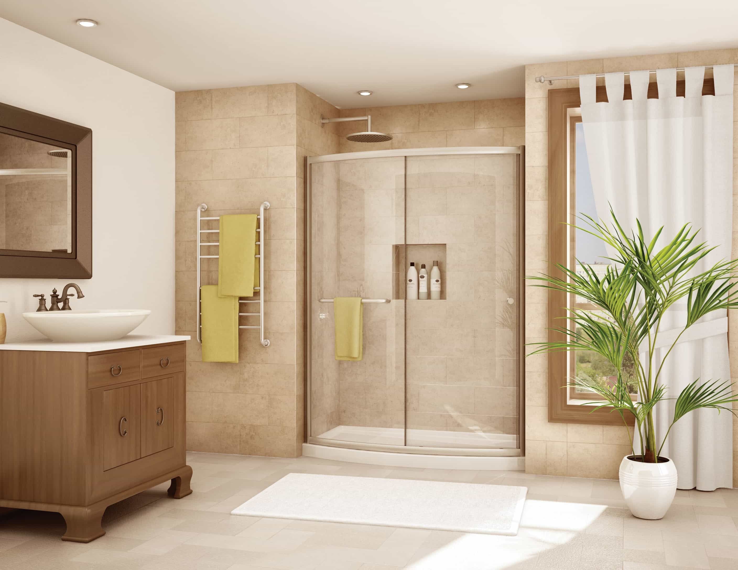 Standard Towel Rack Height Installation For Modern Bathroom Shower (View 7 of 11)