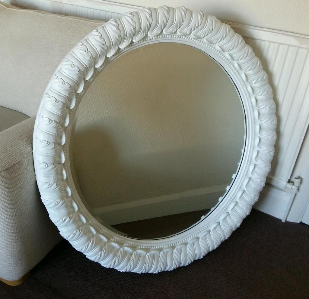 Stunning Large Ornate Shab Chic Round Mirror In Mansfield For Shabby Chic Round Mirror (View 7 of 15)