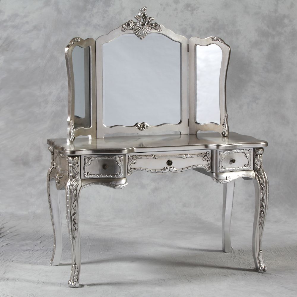 Style Dressing Table With Mirror In Cream In French Style Dressing Table Mirror (View 1 of 15)