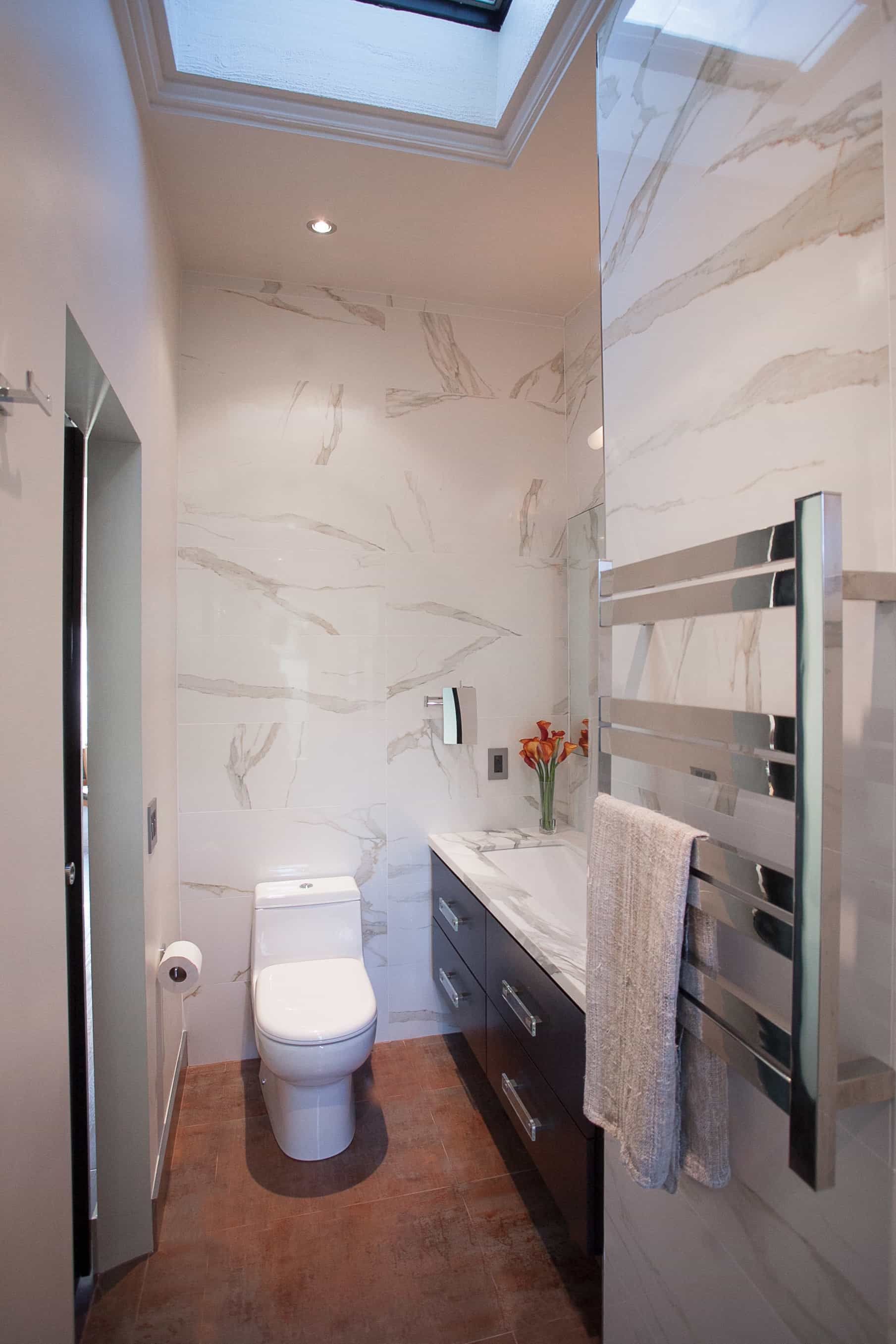 Towel Warmer Installation On Modern Marble Bathroom (View 3 of 11)