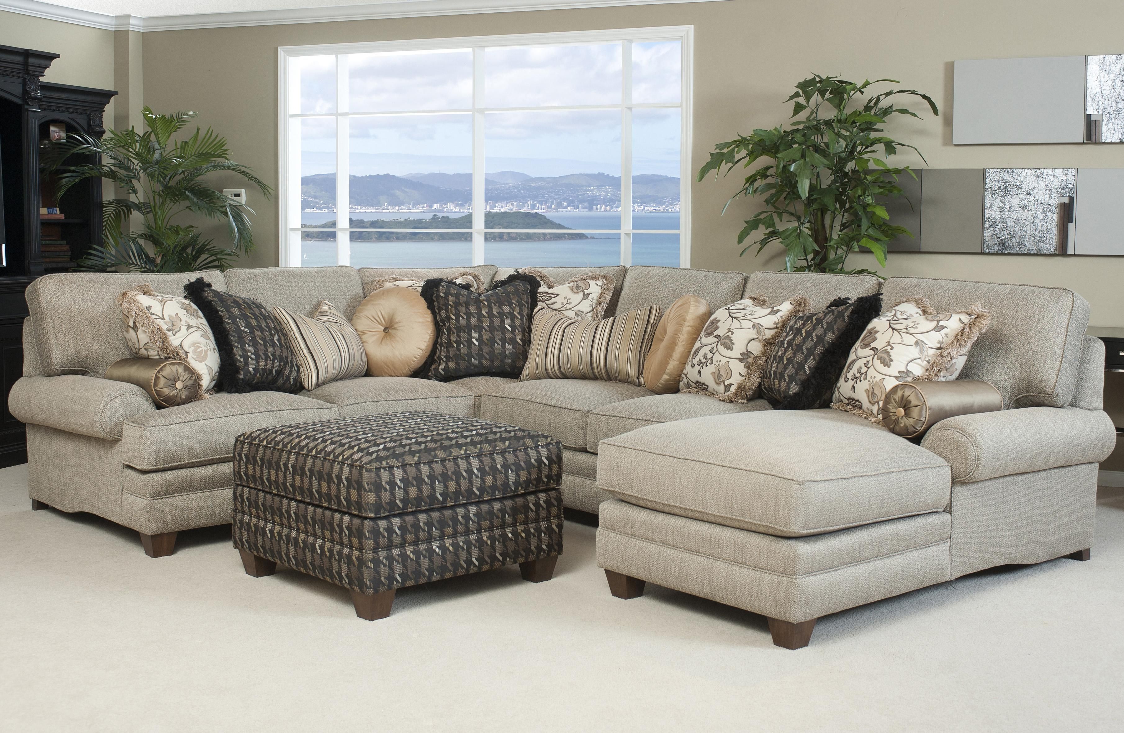 Traditional Styled Sectional Sofa With Comfortable Pillowed Seat Regarding Comfortable Sectional Sofa (Photo 1 of 15)