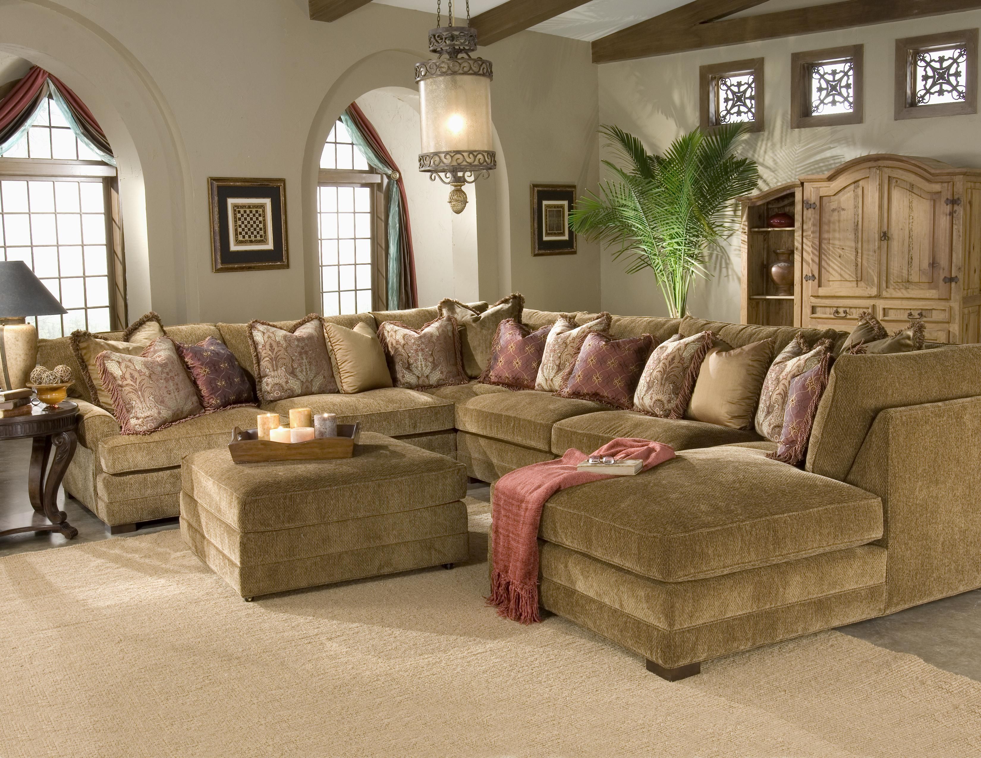 Transitional U Shaped Sectional Sofa King Hickory Wolf And For Elegant Sectional Sofas (View 11 of 15)
