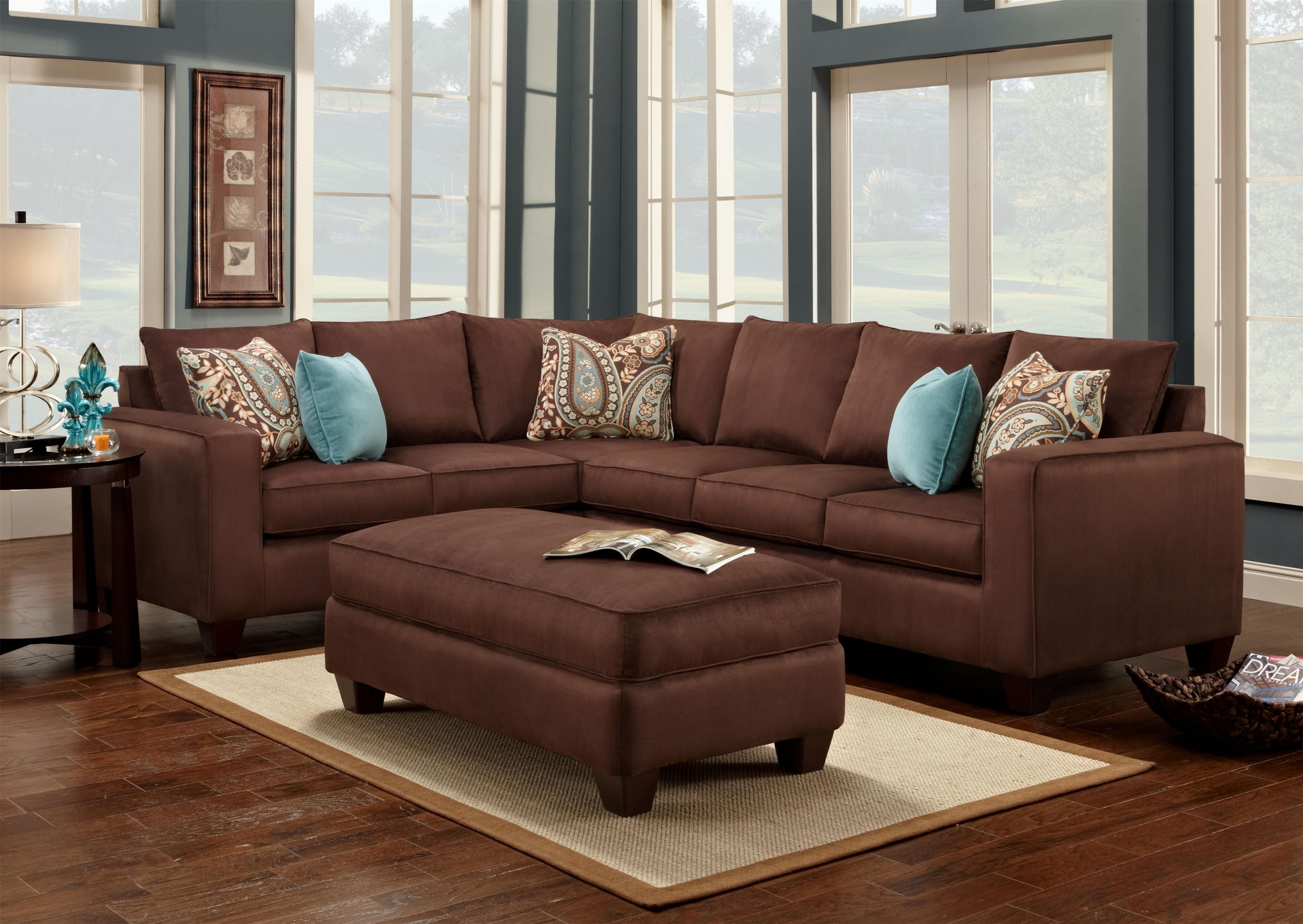Turquoise Is A Great Accent Color To Chocolate Brown Accent For Chocolate Brown Sectional Sofa (View 6 of 15)