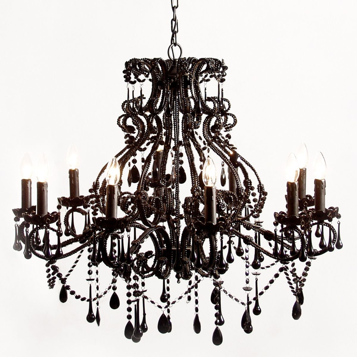 Unique Black Chandelier For Bedroom Lighting Courtagerivegauche With Vintage Black Chandelier (View 4 of 15)