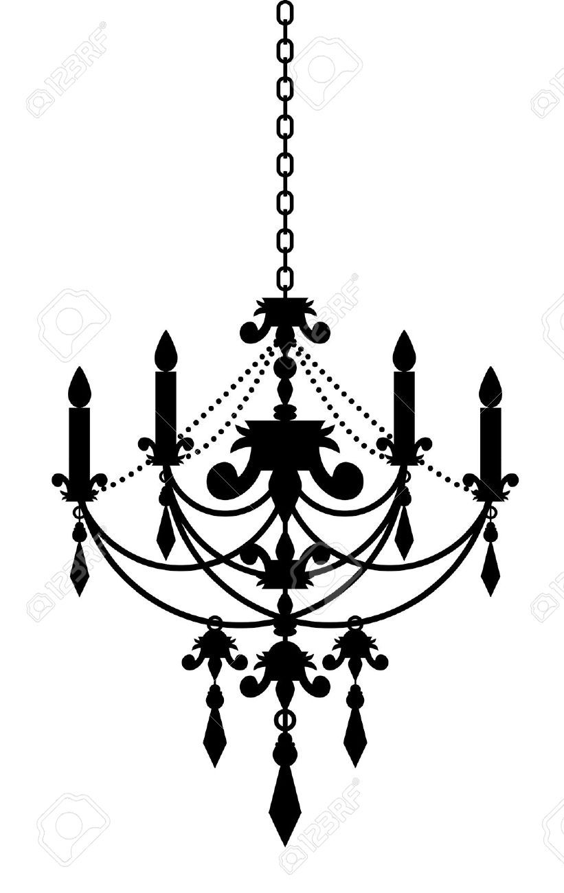 Vector Illustration Of Chandelier Royalty Free Cliparts Vectors With Regard To Antique Black Chandelier (View 14 of 15)