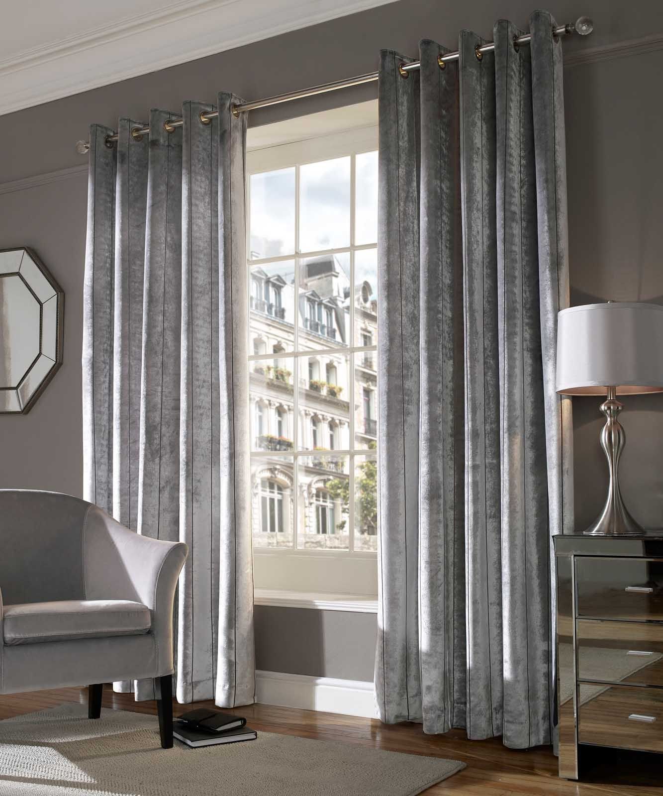 Velvet Designer Ready Made Lined Eyelet Ring Top Curtains With Lined Velvet Curtains (View 13 of 15)
