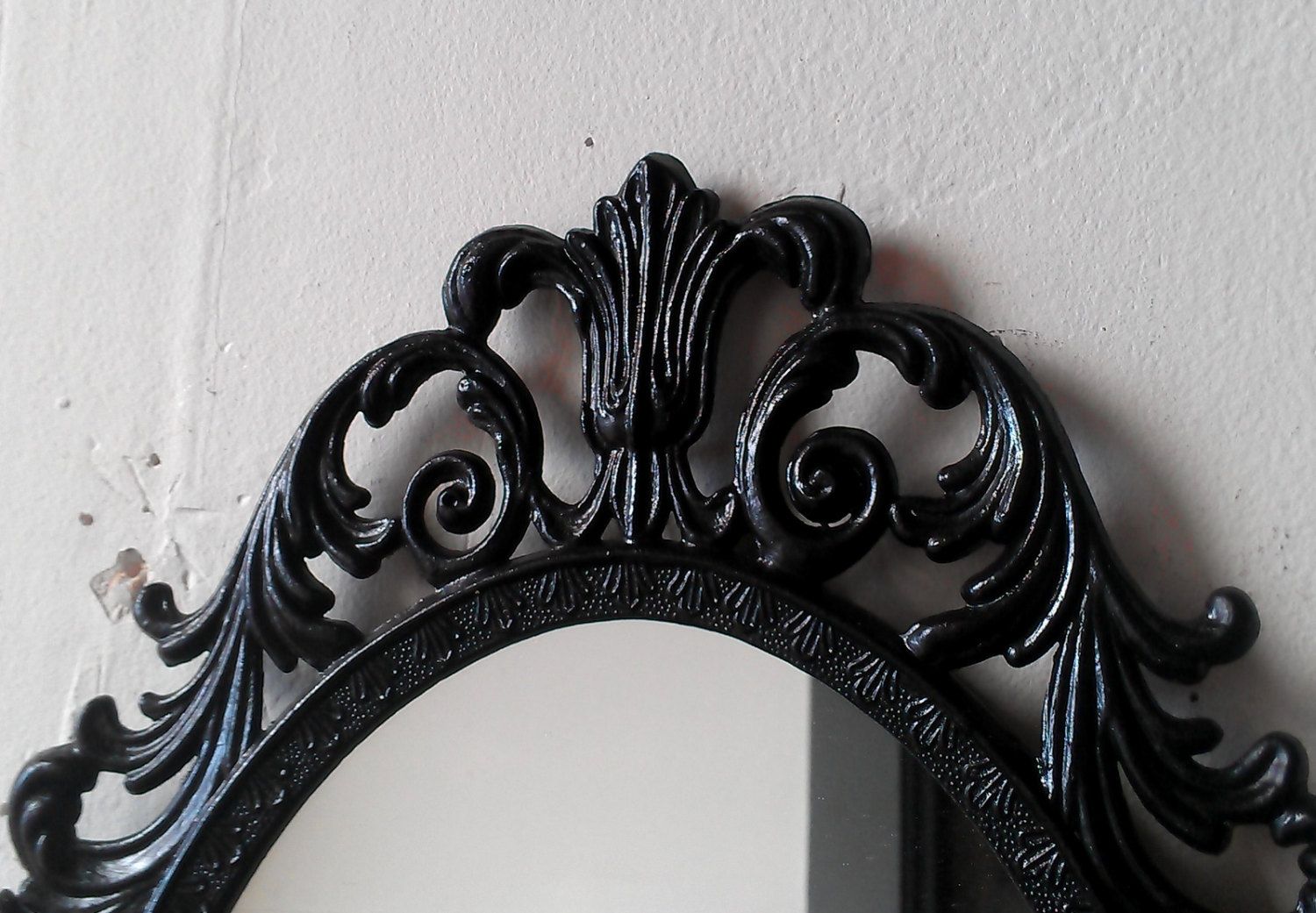 Victorian Gothic Black Mirror Small Wall Decor Home With Black Victorian Style Mirror (View 12 of 15)