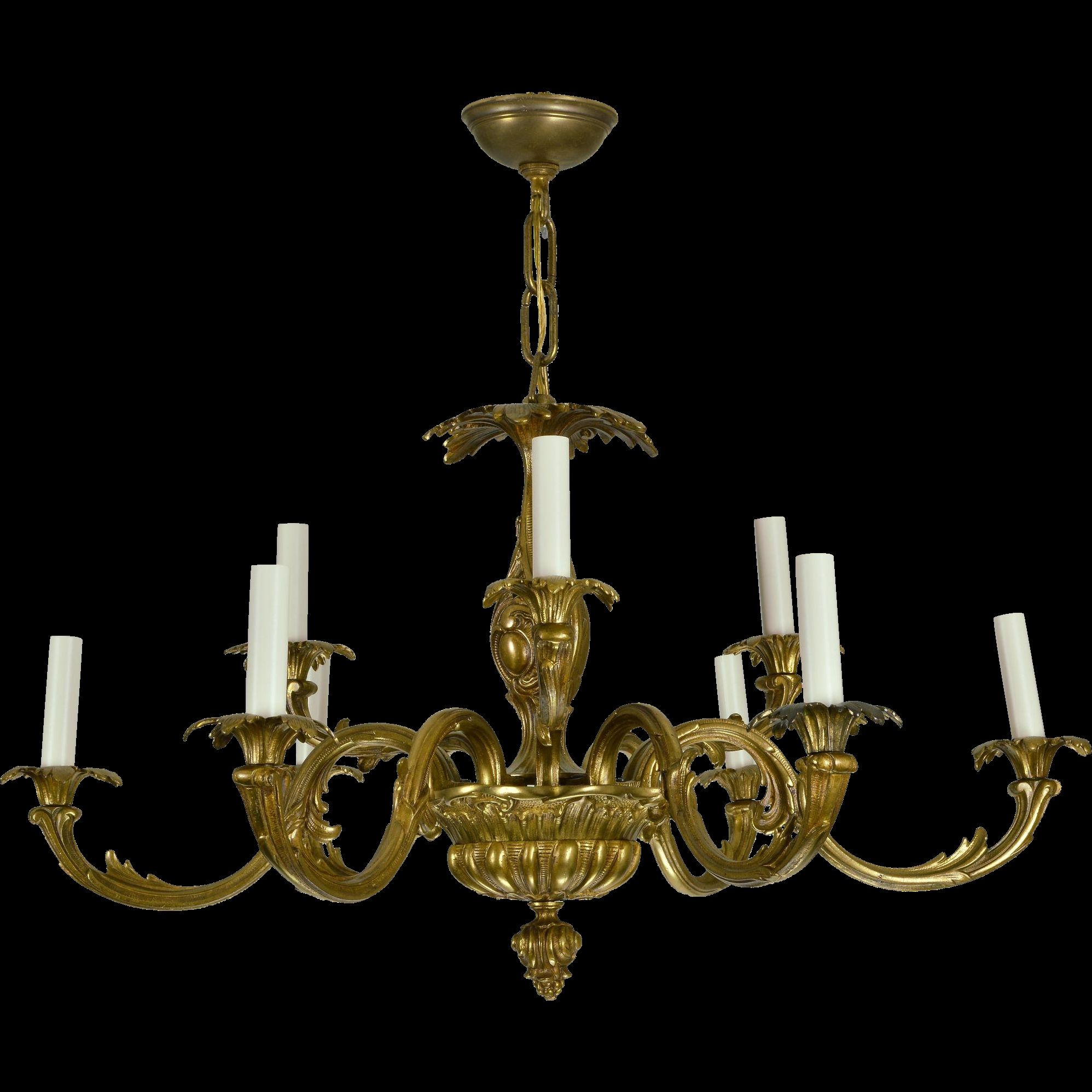 Vintage Brass French Baroque Chandelier From Tolw On Ru Lane Inside Large Brass Chandelier (View 4 of 15)