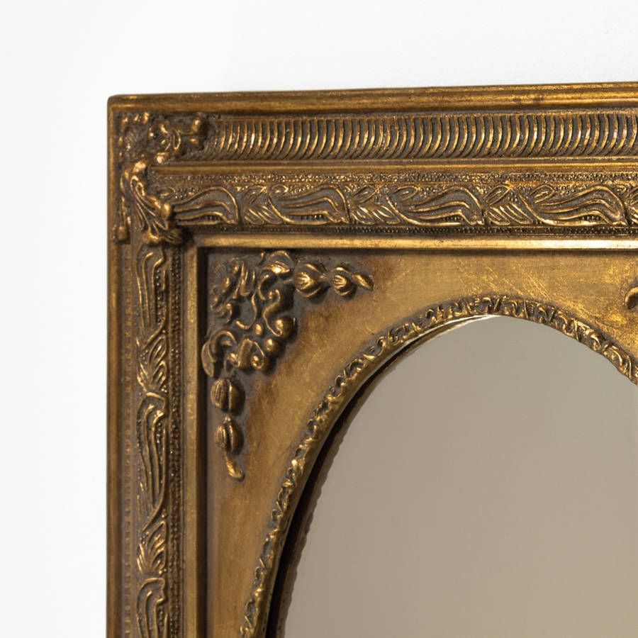 Vintage Grey Ornate Dutch Oval Mirror Large Hand Crafted Within Large Ornate Gold Mirror (View 15 of 15)
