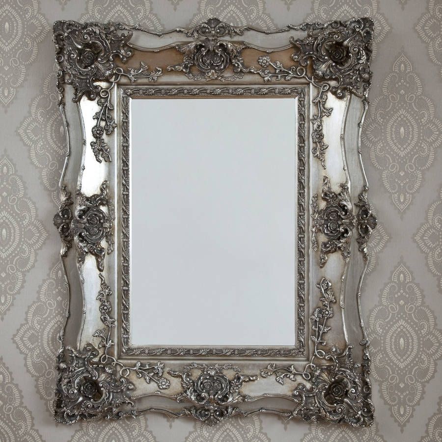 Vintage Ornate Silver Decorative Mirror Decorative Mirrors For Ornate Silver Mirrors (View 2 of 15)