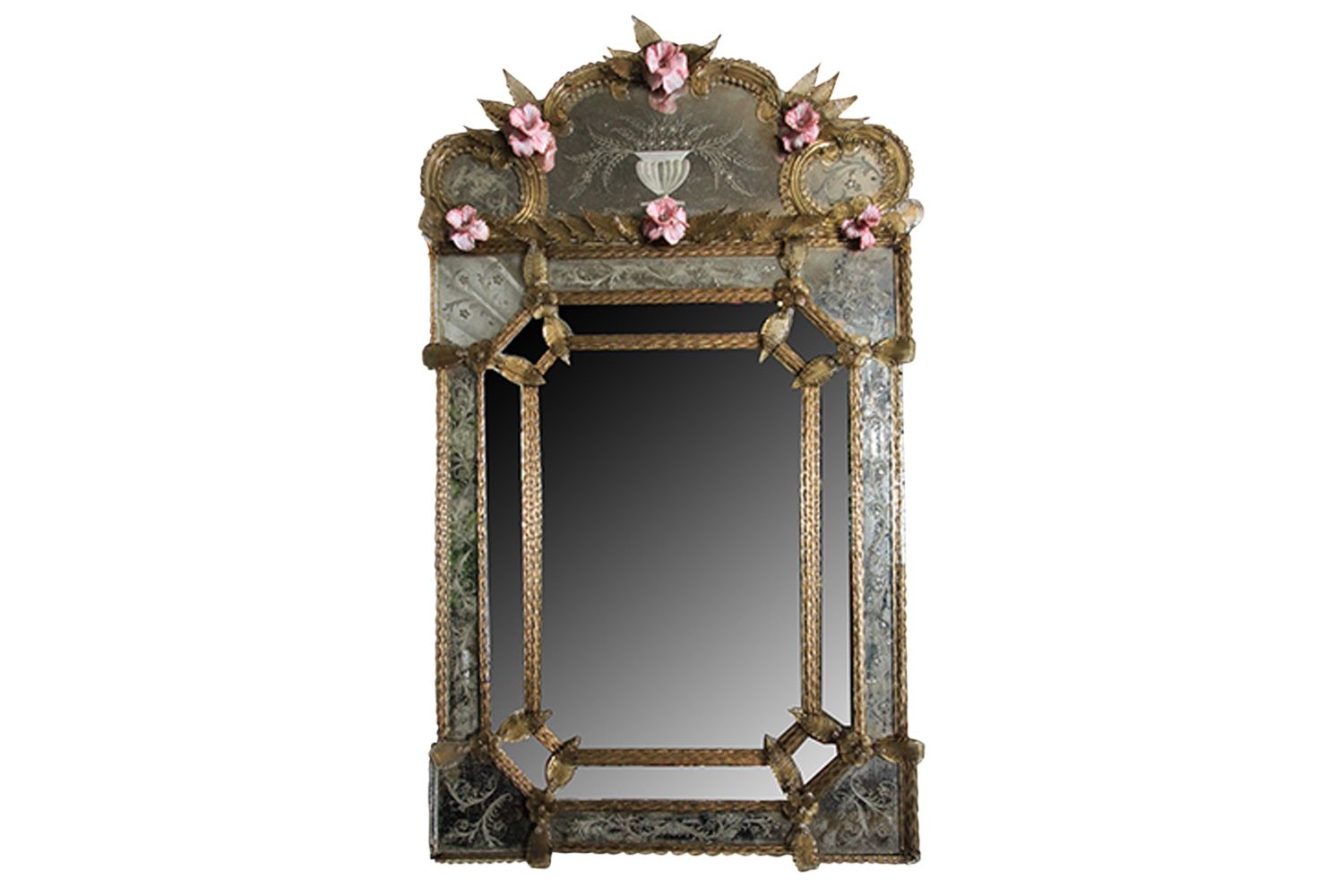Vintage Venetian Etched Glass Mirror Omero Home Throughout Venetian Etched Glass Mirror (View 6 of 15)