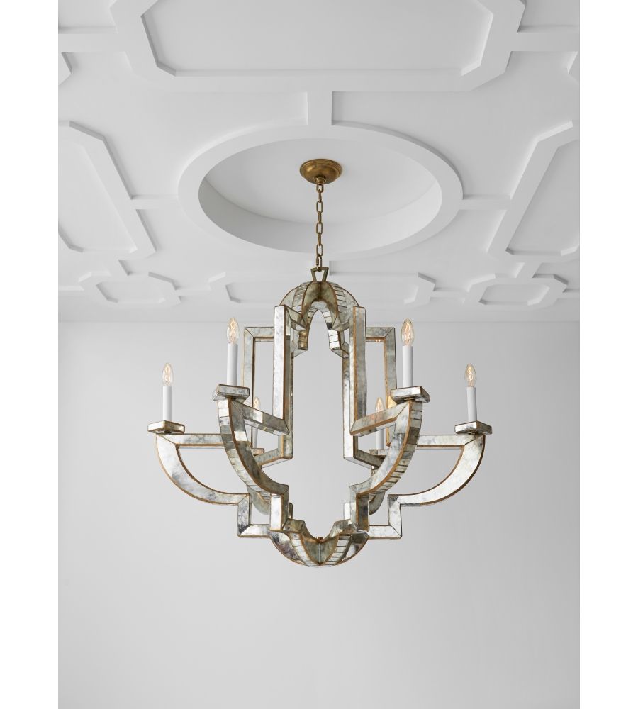 Visual Comfort Nw 5041amhab Niermann Weeks Traditional Lido Large With Antique Mirror Chandelier (View 5 of 15)