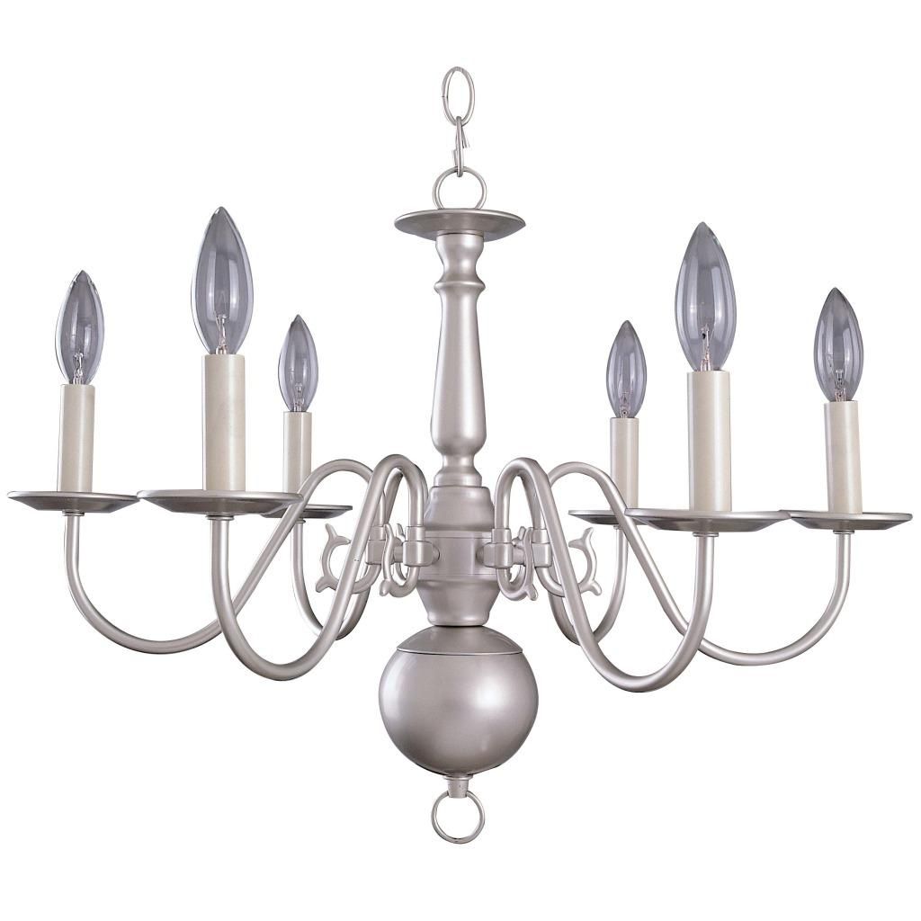 Williamsburg 6 Light Silver Chandelier Free Shipping Today Throughout Silver Chandeliers (Photo 3 of 15)