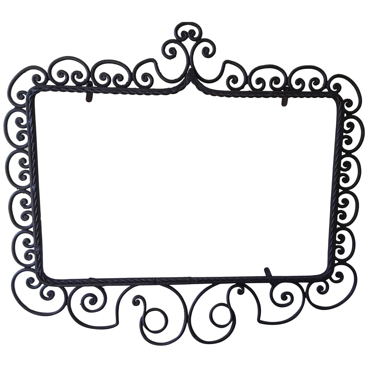 Wrought Iron Mirrorpicture Frame Hand Forged Late Victorian Throughout Black Wrought Iron Mirror (View 5 of 15)