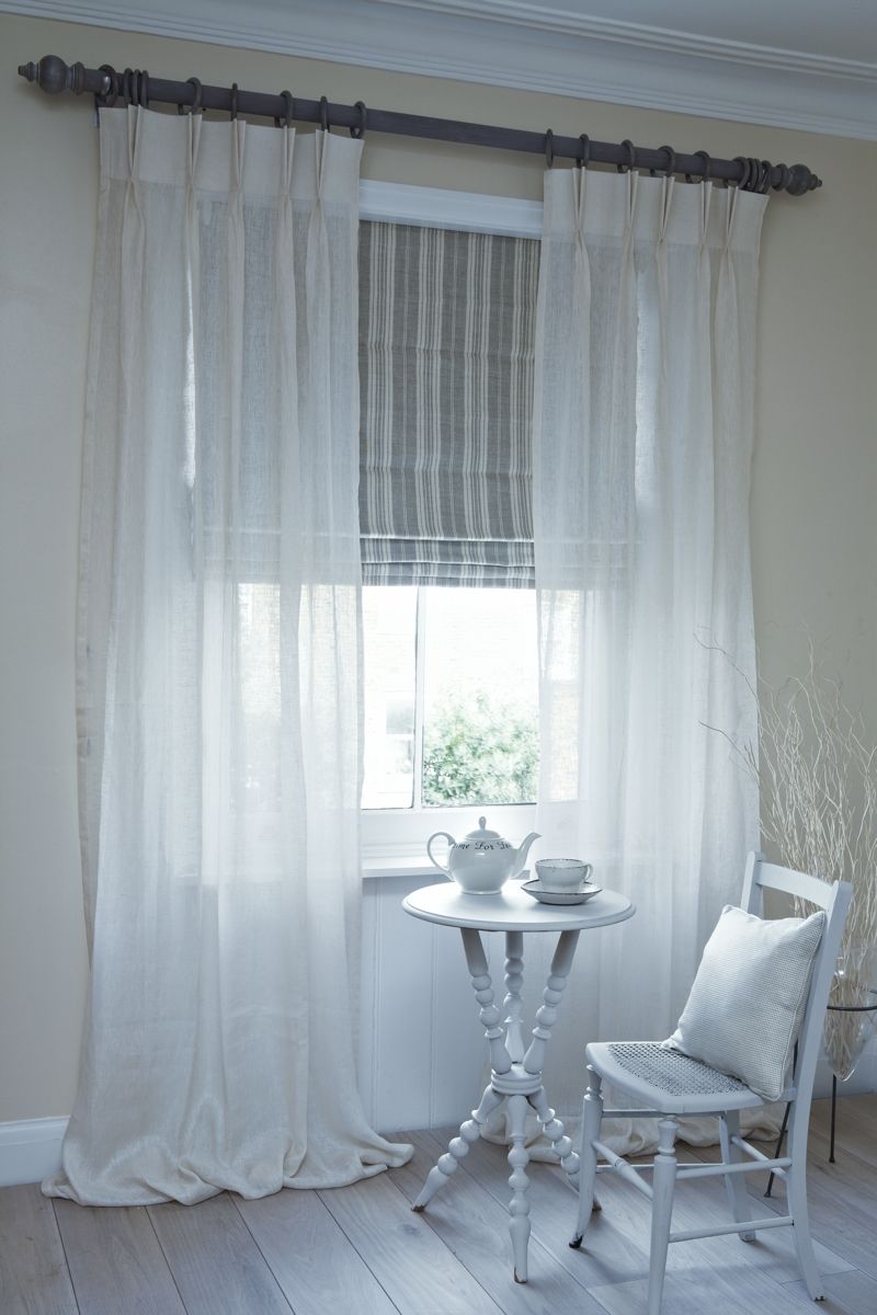 Yes This Is What I Want Sheer Curtains With Roman Shade Inside Matching Curtains And Roman Blinds 