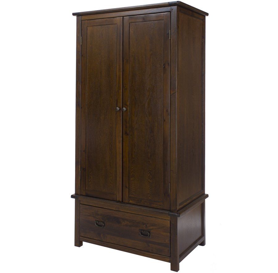 Abdabs Furniture Boston Country House Dark Wardrobe With Drawer Intended For Dark Wardrobes (View 6 of 15)