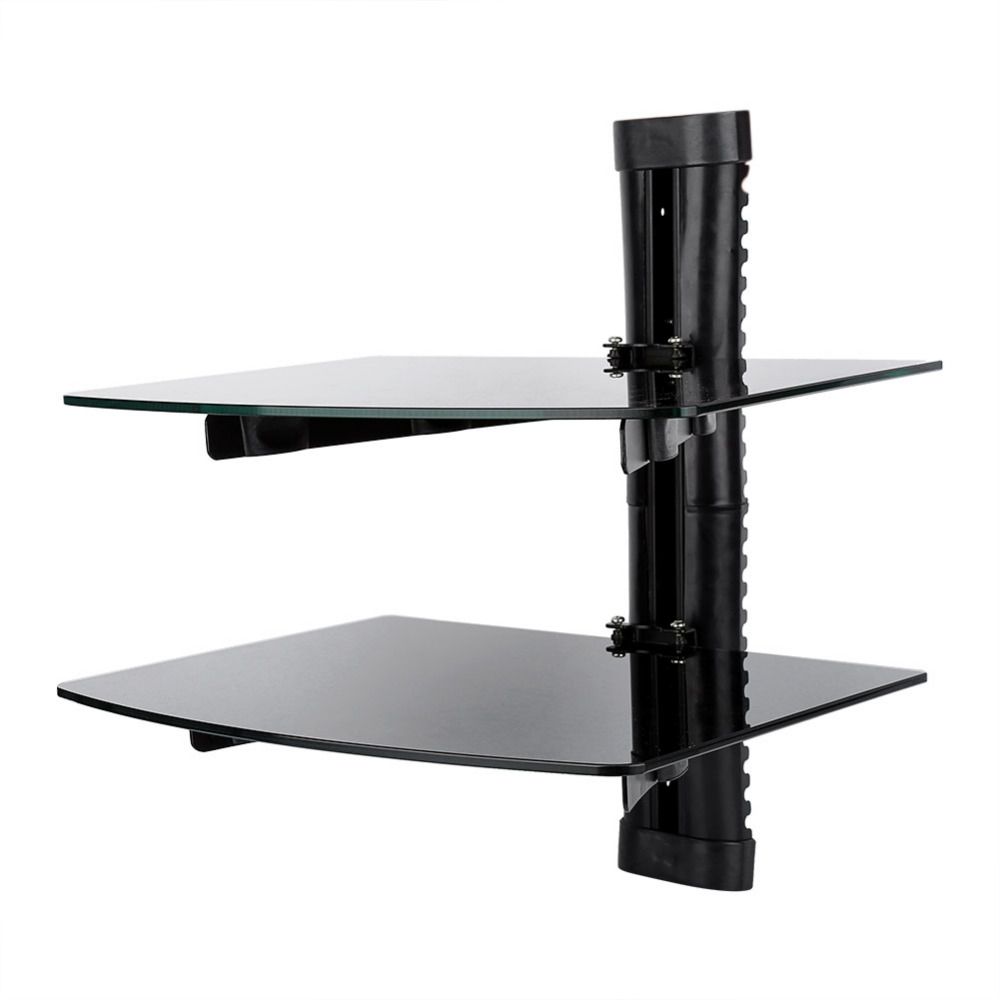Aliexpress Buy Doubletriple Wall Mountable Shelf Floating In Floating Black Glass Shelf (View 13 of 15)