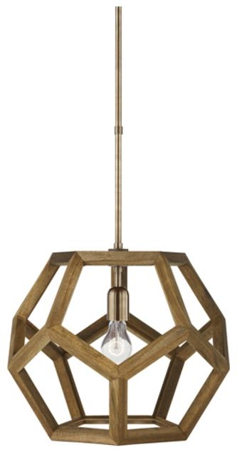 Amazing Trendy Dodecahedron Pendant Lights Pertaining To Ralph Lauren Small Dustin Dodecahedron Wood Pendant Copycatchic (View 2 of 25)