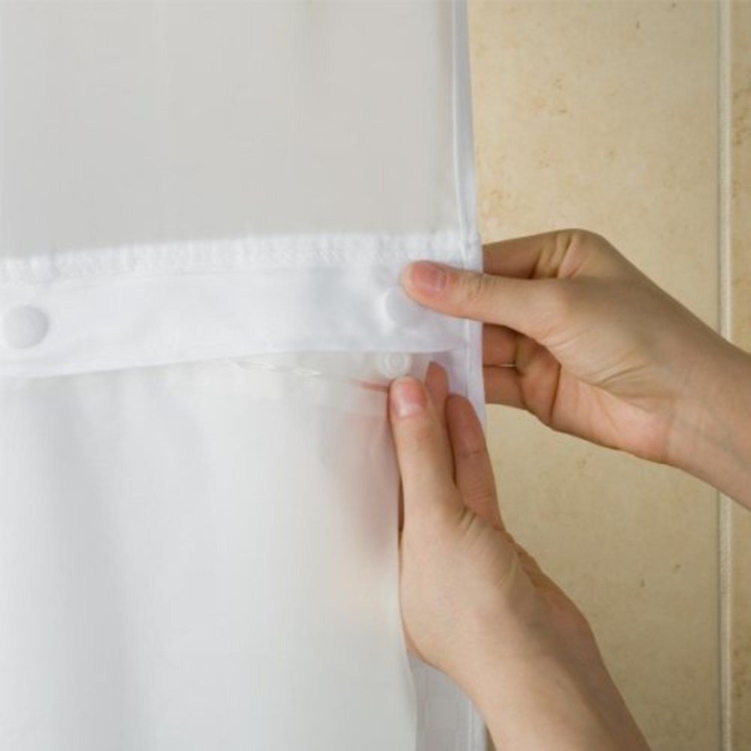 Amazon Hookless Rbh40bbs01 Snap In Fabric Liner For Shower In Hookless Fabric Shower Curtain Liner (Photo 11 of 25)
