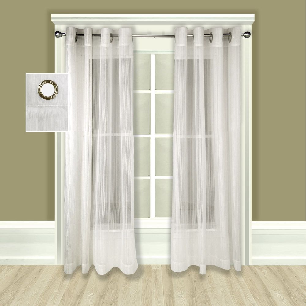 Atlantic Stripe Grommet Top Sheer Patio Curtain Panel Within Sheer Grommet Curtain Panels (View 15 of 25)