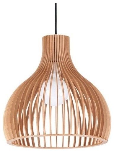 Awesome Widely Used Wooden Pendant Lights For Wood Natural Pendant Lights Houzz (Photo 5 of 25)