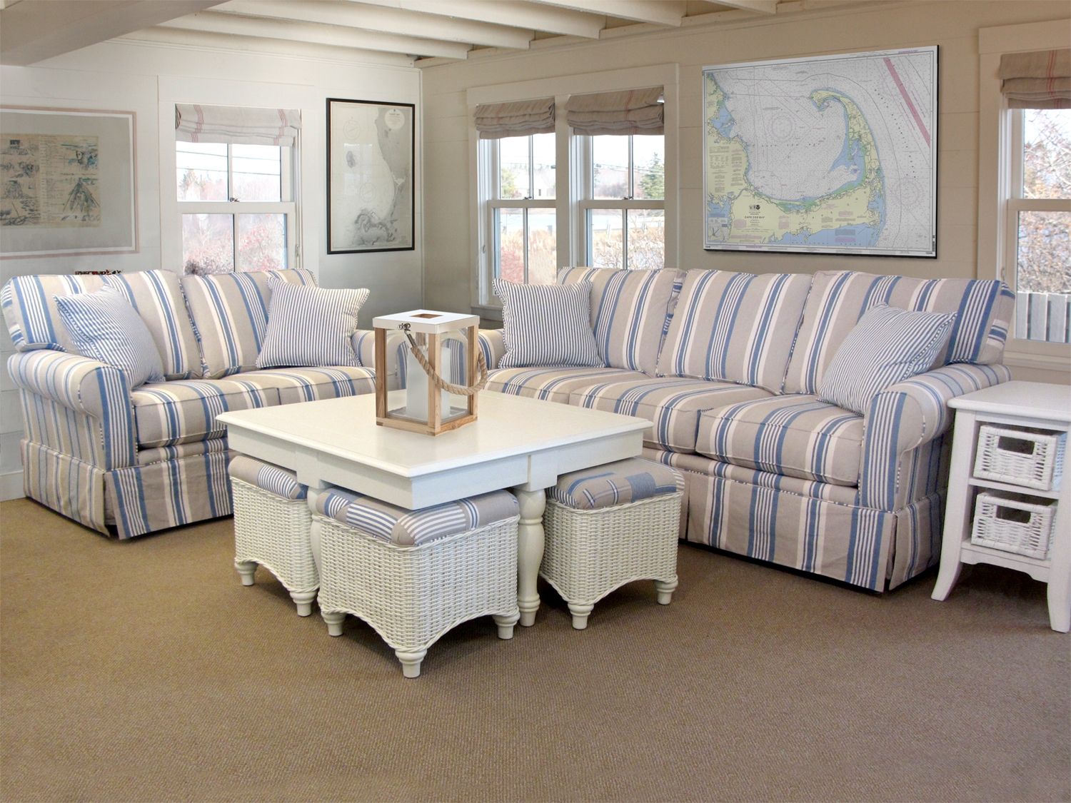 Awning Stripe Sofa Barbos Furniture Throughout Striped Sofas And Chairs (View 10 of 15)