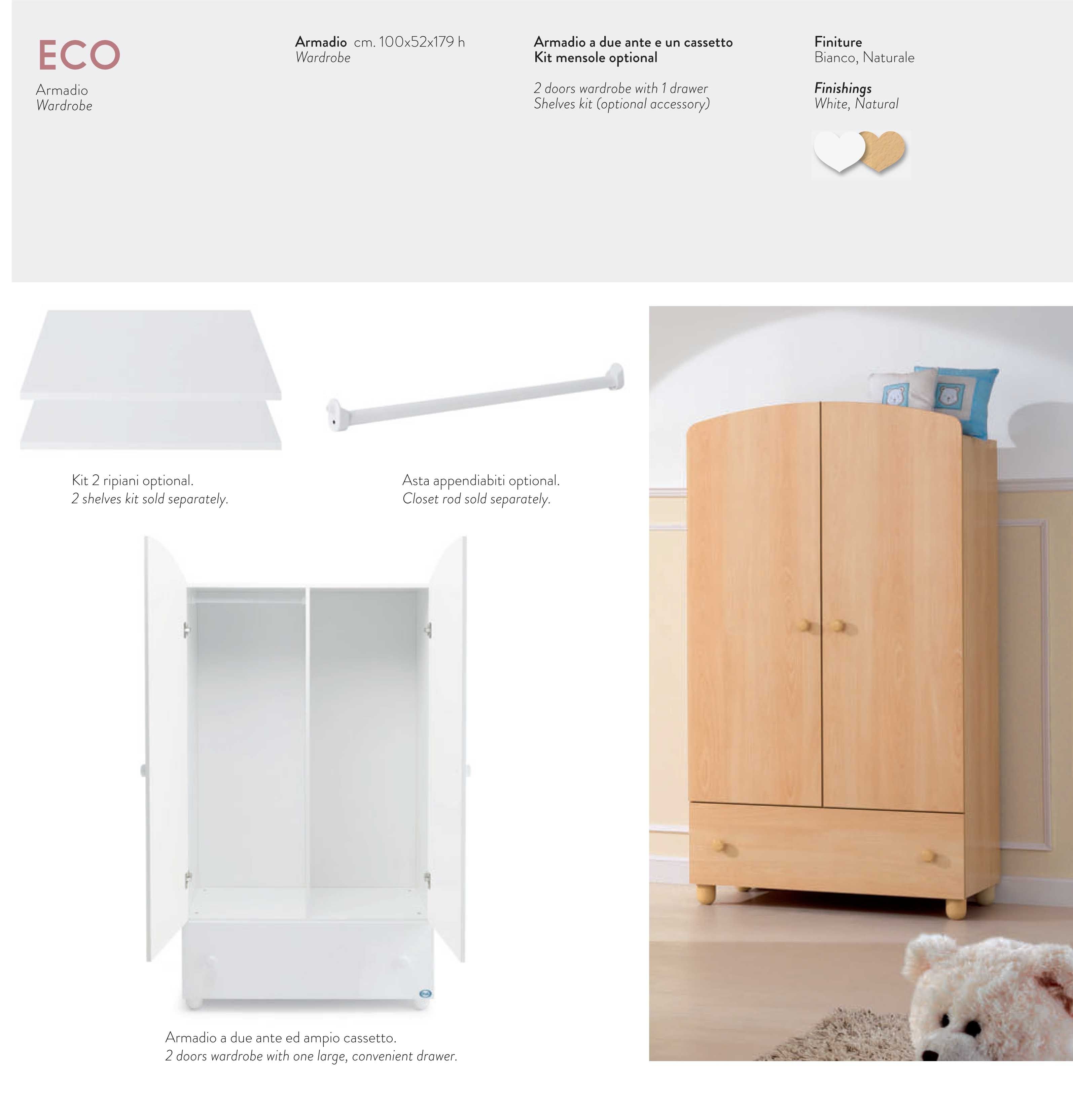 Ba Wardrobe Eco Pali In White Made In Italy At My Italian With Regard To Cheap Baby Wardrobes (View 25 of 25)