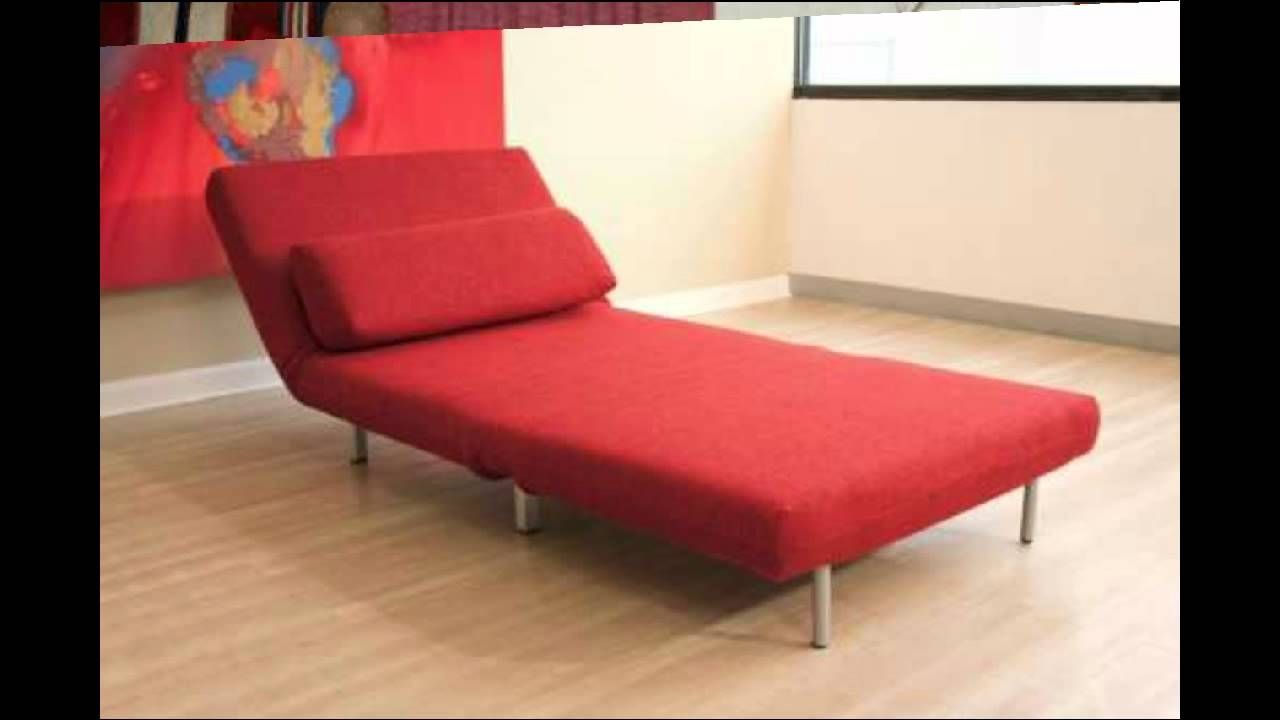 Baxton Studios Romano Convertible Sofa Chair Bed Red Youtube For Convertible Sofa Chair Bed (View 4 of 15)