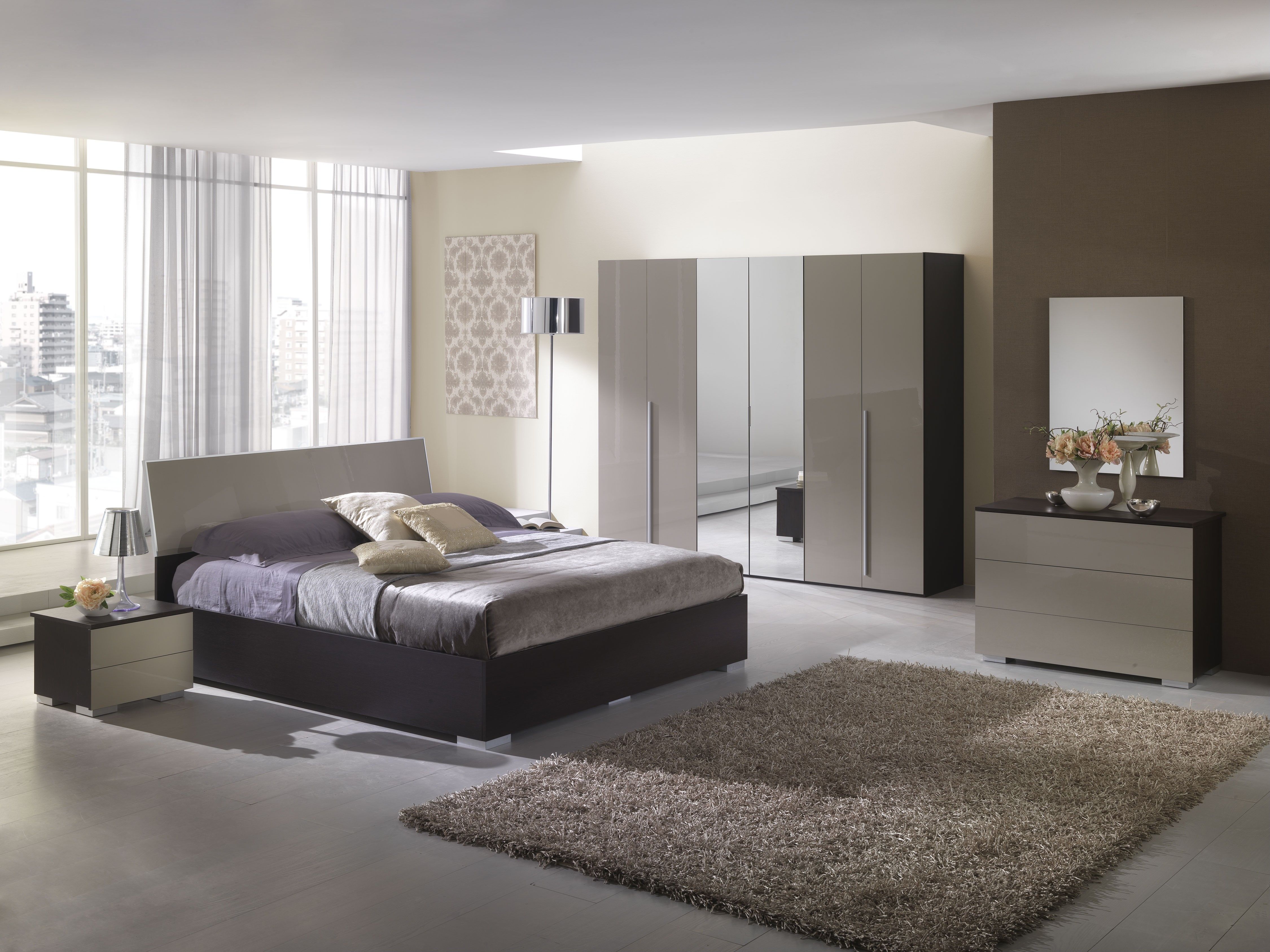 Bedroom Awesome Modern Bedroom Furniture With Pretty Creamy Fur Throughout Modern Bedroom Rugs (View 5 of 15)