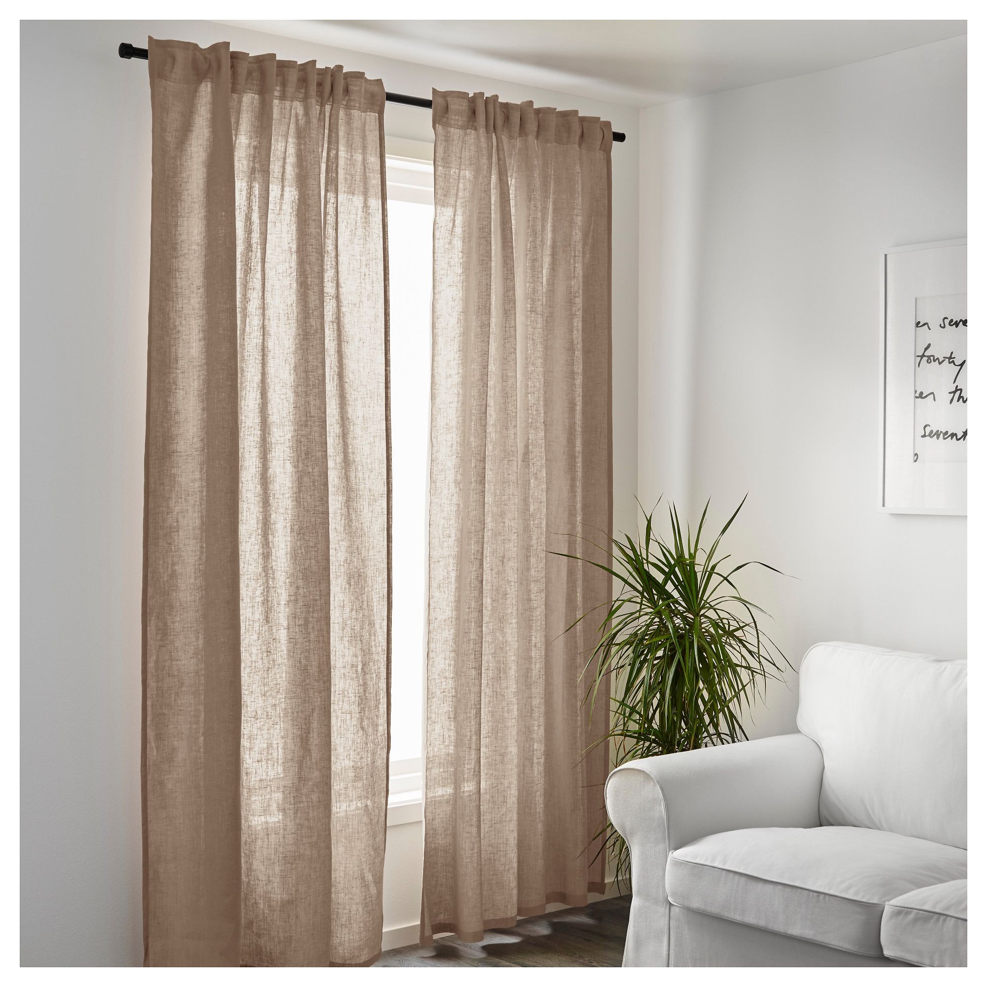 Beige Linen Curtains Gordyn Within Linen Grommet Curtains (View 9 of 25)