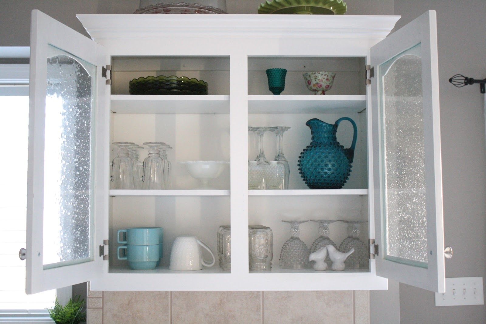 Beveled And Frosted Glass Kitchen Cabinets The Kitchen Inspiration With Regard To Glass Kitchen Shelves (View 3 of 15)