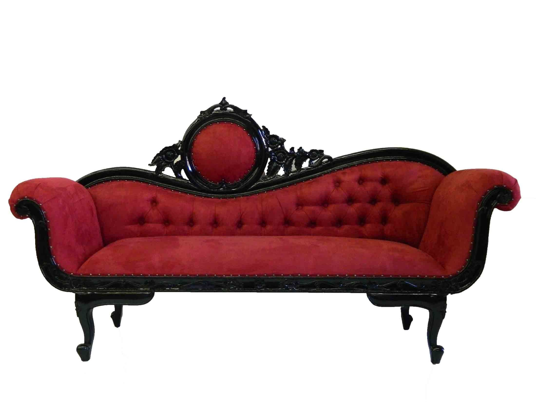 Black And Red Couch Sofa Victorian Goth Gothic Furniture Decor Intended For Gothic Sofas (View 4 of 15)