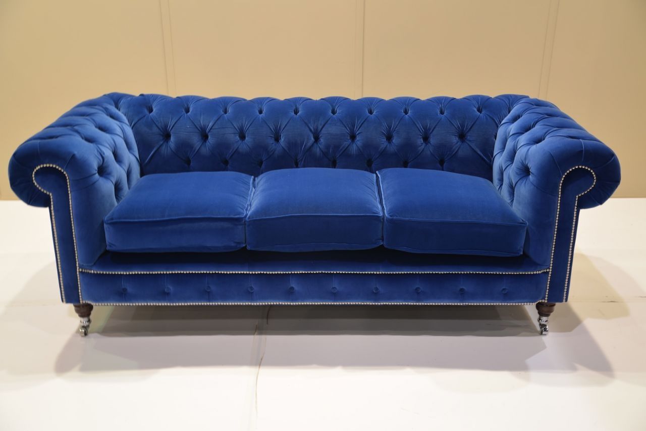 Blue Suede Sofa Best Home Furniture Ideas Regarding Blue Sofa Chairs (View 3 of 15)