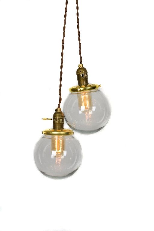 Brilliant Brand New Double Pendant Lights Within Simply Modern Vintage Style Double Globe Chandelier Pendant (View 3 of 25)