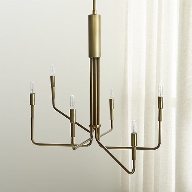 Brilliant High Quality Crate & Barrel Lighting Regarding Clive Brass 6 Arm Chandelier Crate And Barrel (Photo 4 of 25)