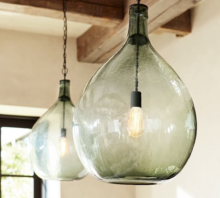 Brilliant Premium Glass Jug Light Fixtures Within Clift Oversized Glass Pendant Pottery Barn (View 4 of 25)