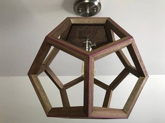 Brilliant Top Dodecahedron Pendant Lights Regarding Dodecahedron Pendant Light With Purple Heart Inlay (View 25 of 25)