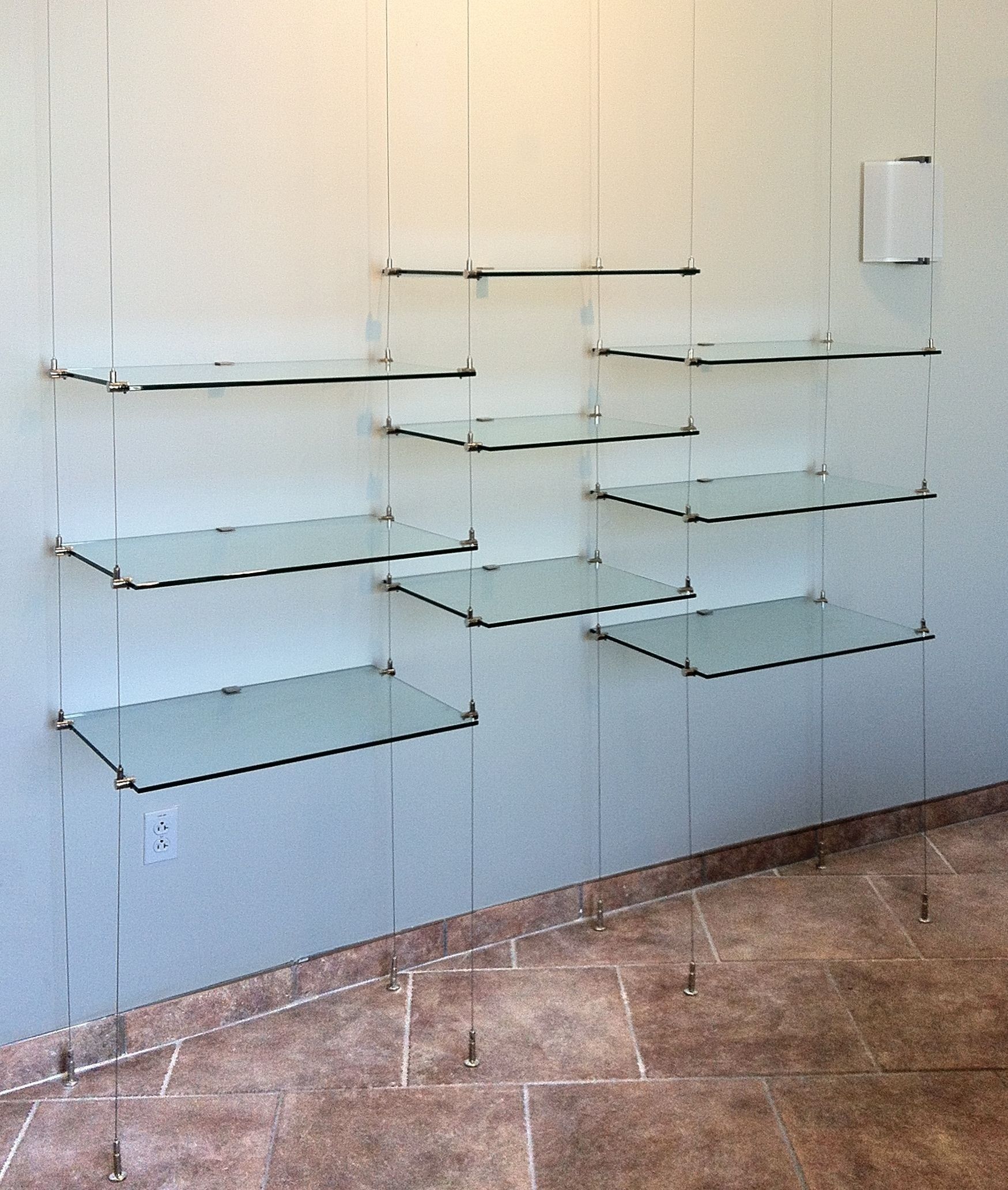 Ceiling Hanging Shelves Kitchen Kitchen Shelf Glass On Stainless Regarding Suspended Glass Shelving (View 8 of 15)
