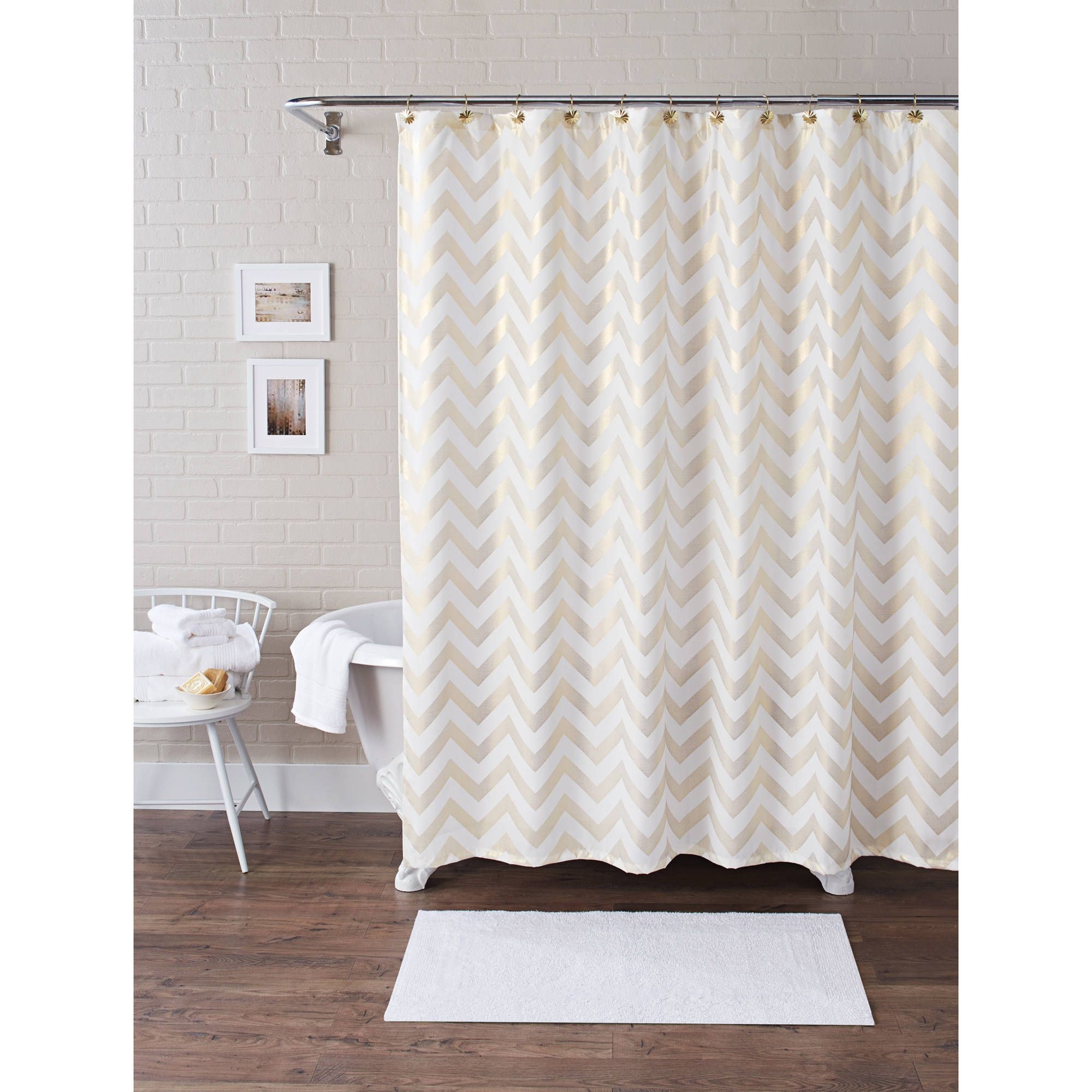 Chevron Shower Curtains Throughout Gray Chevron Shower Curtains (Photo 9 of 25)