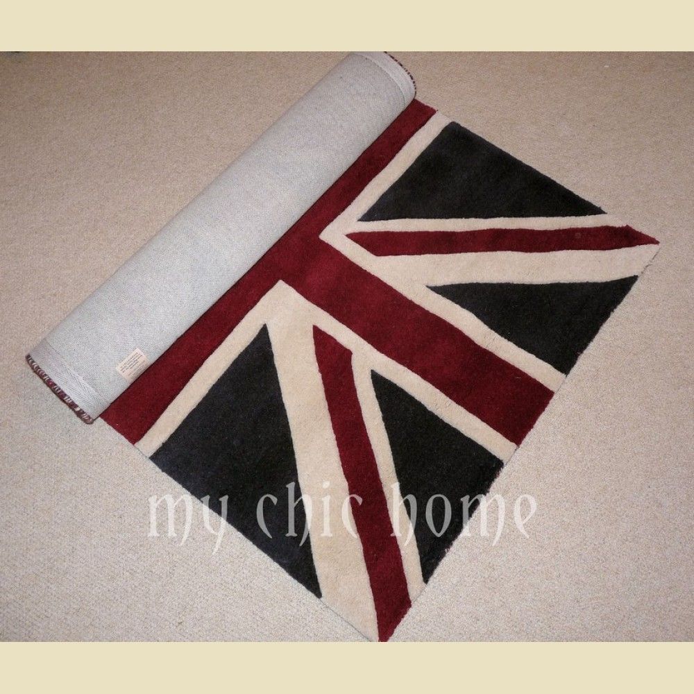 Classic Union Jack Rug Pure Thick Pile Wool Soft Cosy With Regard To Union Jack Rugs (View 14 of 15)