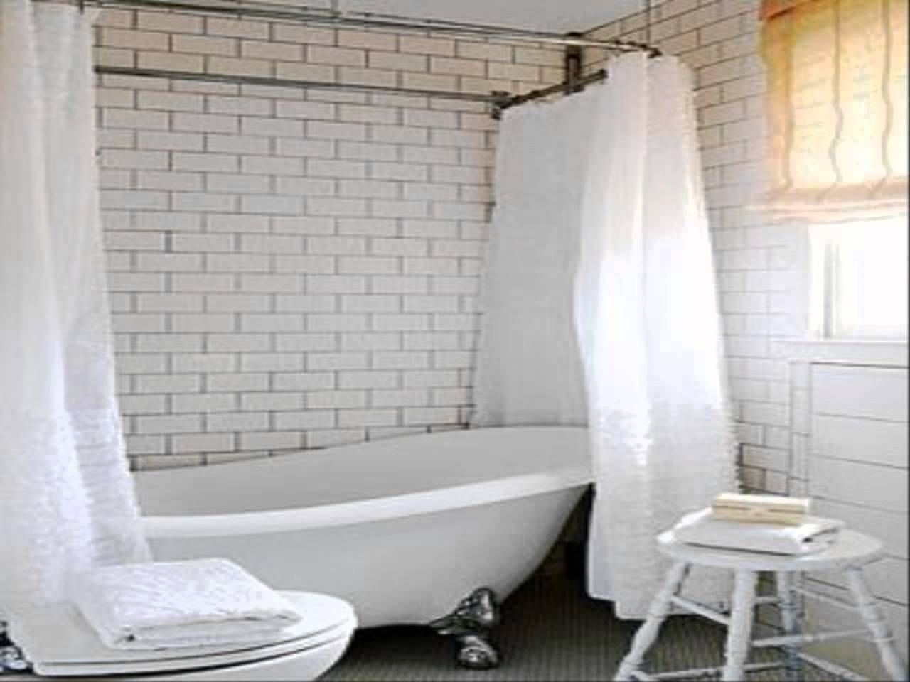 Claw Foot Tub Wall Mounted Shower Curtain Rod Add A Shower With With Shower Curtains For Clawfoot Tubs (View 4 of 25)