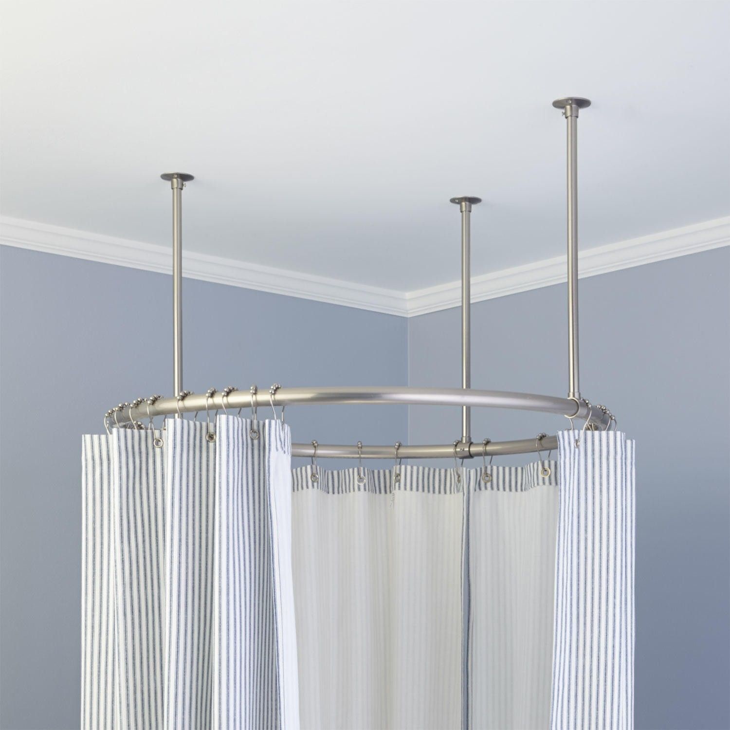 Clawfoot Tub Shower Curtain Rods Signature Hardware In Shower Curtains Poles (View 14 of 25)